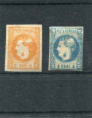 1868, ROMANIA , CAOL I CU FAVORITI , EM.II , 2B.+ 4B. , - URME SARNIERA foto