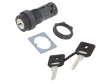 Comutator Rotativ cu Cheie 22mm 2 NO Negru XB7NG21