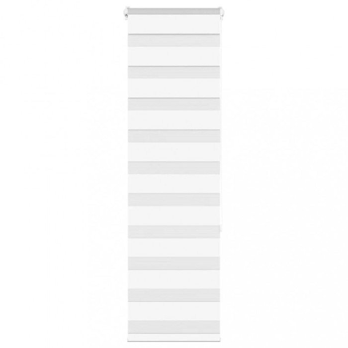 Jaluzea tip zebra alb lățime țesătură 40,9 cm poliester