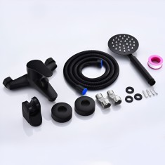 Baterie BiXXBi Pentru Cada sau Dus, Set Complet, Cartus Ceramic, Alama, Conexiune 1/2&quot;, Negru