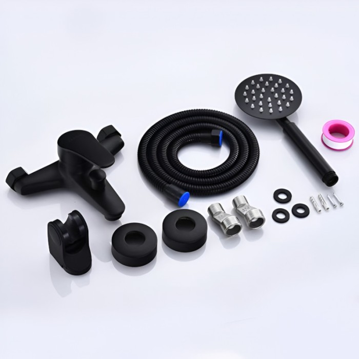 Baterie BiXXBi Pentru Cada sau Dus, Set Complet, Cartus Ceramic, Alama, Conexiune 1/2&quot;, Negru