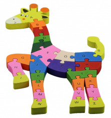 Puzzle Girafa jucausa lemn foto