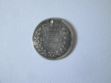 Rara! Marea Britanie 3 Pence 1856 argint 925 găurită,regina Victoria t&acirc;nără