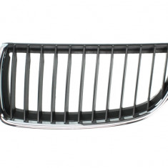 Grila radiator Bmw Seria 3 E90/E91 Model 316-320, Sedan 2004-/Touring, 11.2004-08.2008, stanga, crom/negru, 51137120007, 204005-1