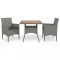 vidaXL Set mobilier grădină, 3 piese, gri, poliratan și lemn acacia 3058313