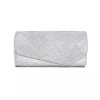 Plic seara mic pentru ocazii si petreceri, sclipici, 20 x 10 cm, Magrot 23WYB-16 - Argintiu