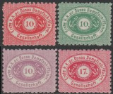 1878 Romania - Posta locala DDSG seria de 4 timbre dantelate, MNH, Nestampilat