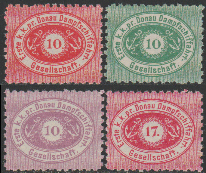 1878 Romania - Posta locala DDSG seria de 4 timbre dantelate, MNH