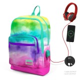 Cumpara ieftin Ghiozdan cu 4 compartimente, Coral High, cu USB, curcubeu