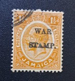 Jamaica 1917 - Timbru de Război &bdquo;WAR STAMP&rdquo; pe Regele George V / 1&frac12;d -CLN1