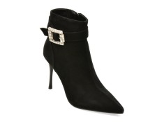 Botine elegante FLAVIA PASSINI negre, AC5975, din piele intoarsa