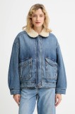 Levi&#039;s geacă jeans culoarea maro, de iarnă, 003JF