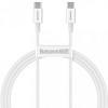 Cablu Date si Incarcare USB-C - USB-C Baseus Superior Series, 100W, 1m, Alb CATYS-B02
