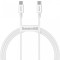 Cablu Date si Incarcare USB-C - USB-C Baseus Superior Series, 100W, 1m, Alb CATYS-B02