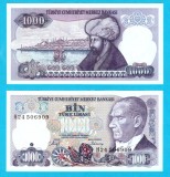 Turcia (p#196) 1000 Lirasi 1970 UNC 'Mehmed Cuceritorul'; (ROG CITITI DETALIILE!)