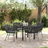 Cumpara ieftin Set de masă pentru grădină 5 pcs Negru Rattan poli