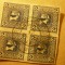 Bloc 4 val. Austria 1908 2 haller Porto albastru , Mercur mic stampila bine cent