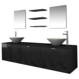 Set mobilier baie 10 piese, chiuvete si robinete incluse, negru