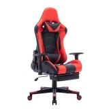 Cumpara ieftin Scaun gaming Zeldo piele ecologica PU negru-rosu 66x56x45+ cm