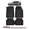 Covorase Auto TEAMCAR&reg; Tip Tavita pentru BMW Seria 1 E87 2004-2011, Compatibile Universal, Negru, Set Complet Față-Spate, Cauciuc, Oem