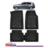 Covorase Auto TEAMCAR&reg; Tip Tavita pentru BMW Seria 1 E87 2004-2011, Compatibile Universal, Negru, Set Complet Față-Spate, Cauciuc