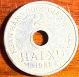 VIETNAM 2 XU 1958/ ALUMINIU/ 1,22g./ 22 mm./ se vinde moneda din poze, Asia