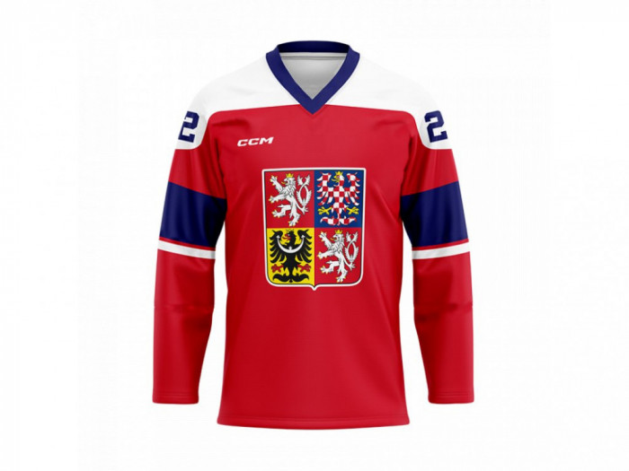 Echipa națională de hochei tricou de hochei Czech Republic red embroidered - XXL