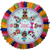 Pinata pentru petreceri, 35 cm, multicolora, model papusi LOL