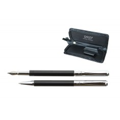 Set de Pix si Stilou DACO cu Penita Iridium Tip M, Pix cu Mina Tip Parker 1 mm, Culoare Corp Negru, Stilou cu Pix, Stilou DACO, Pix DACO, Pix cu Mina foto