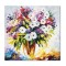 Tablou pictat manual, Vaza cu margarete, 60x60cm ulei pe panza in cutit efect 3D, superb