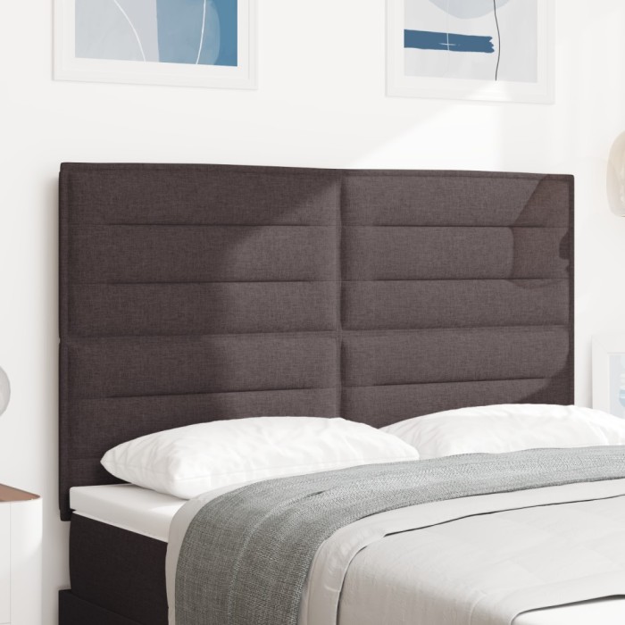 vidaXL Capitonnaj LED Design Linii Maro &icirc;nchis 72 cm Țesătură