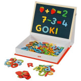 Set educativ cu 122 piese magnetice in cutie, Goki