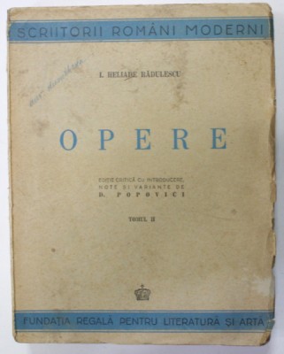 OPERE de I. HELIADE RADULESCU , TOMUL II , 1943 foto