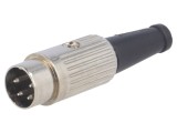 Conector DIN 4 pini, mufă tată, montare pe cablu, 34V, 2A