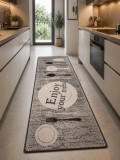 Cumpara ieftin Covor Bucatarie Tip Iuta, Flex 19058-19, Marime 75 x 200 cm, Crem, Antiderapant, Antialergic, Polipropilena, Sufragerie, Terasa, Balcon