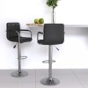 Gossi scaune de bar, 2 buc., negru, piele ecologica
