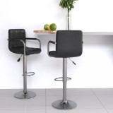 Cumpara ieftin Scaune de bar, 2 buc., negru, piele ecologică