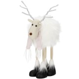 Figurina Craciun, Ren alb cu fular, inaltime 48cm Household NewTrend