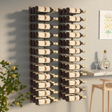 Suport sticle de vin de perete, 36 sticle, 2 buc., auriu, fier GartenMobel Dekor, vidaXL