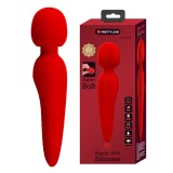 Vibrator Masaj Meredith, 7 Moduri Vibratii &amp; 5 Intensitati Viteza, Silicon, USB, Rosu, 21.5 cm