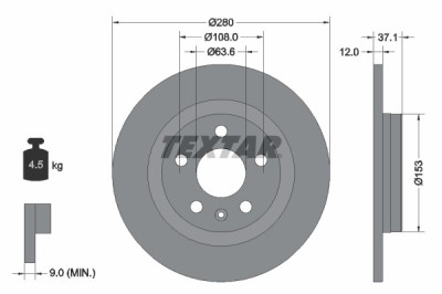 TEXTAR 92323803 PRO Disc frana foto