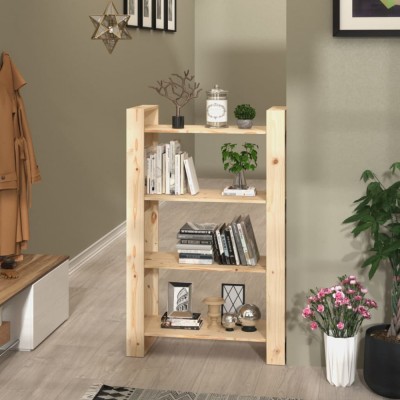 vidaXL Bibliotecă/Separator cameră, 80x35x125 cm, lemn masiv de pin foto