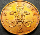 Moneda 2 (TW0) NEW PENCE- ANGLIA / MAREA BRITANIE, anul 1975 *cod 816 A = UNC