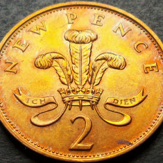Moneda 2 (TW0) NEW PENCE- ANGLIA / MAREA BRITANIE, anul 1975 *cod 816 A = UNC