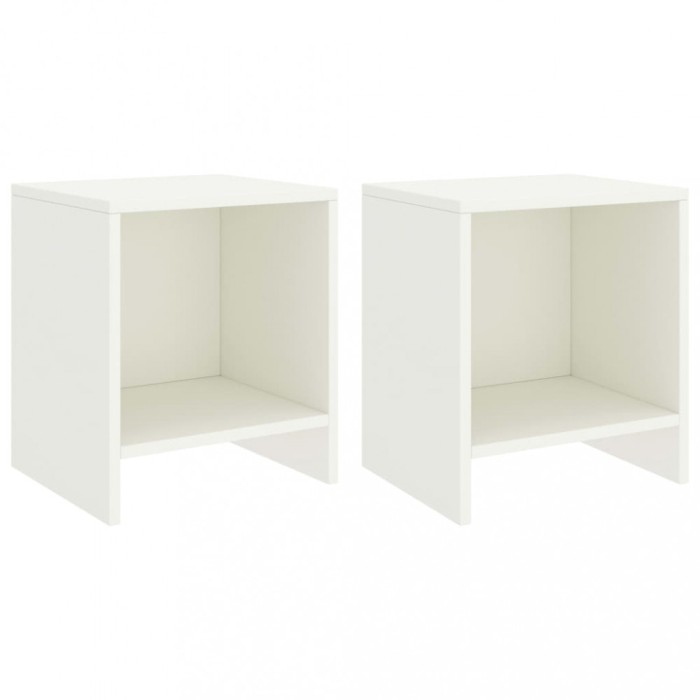 vidaXL Noptiere, 2 buc., alb, 35 x 30 x 40 cm, lemn masiv de pin