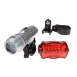 Set far + licurici, 5LED + 5LED, pentru bicicleta, Oem