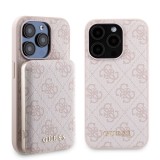 Husa iPhone 15 Pro Guess Hardcase Powerbank MagSafe, roz, GUBPM5P15L4GEMGP