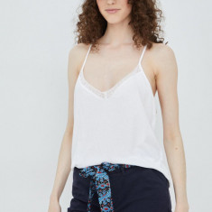 Superdry top femei, culoarea alb