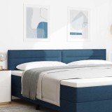 Tăblie de pat design linii, albastru, 200 cm, textil