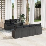 Gossi set de coltar de gradina 8 piese cu perne negru poliratan
